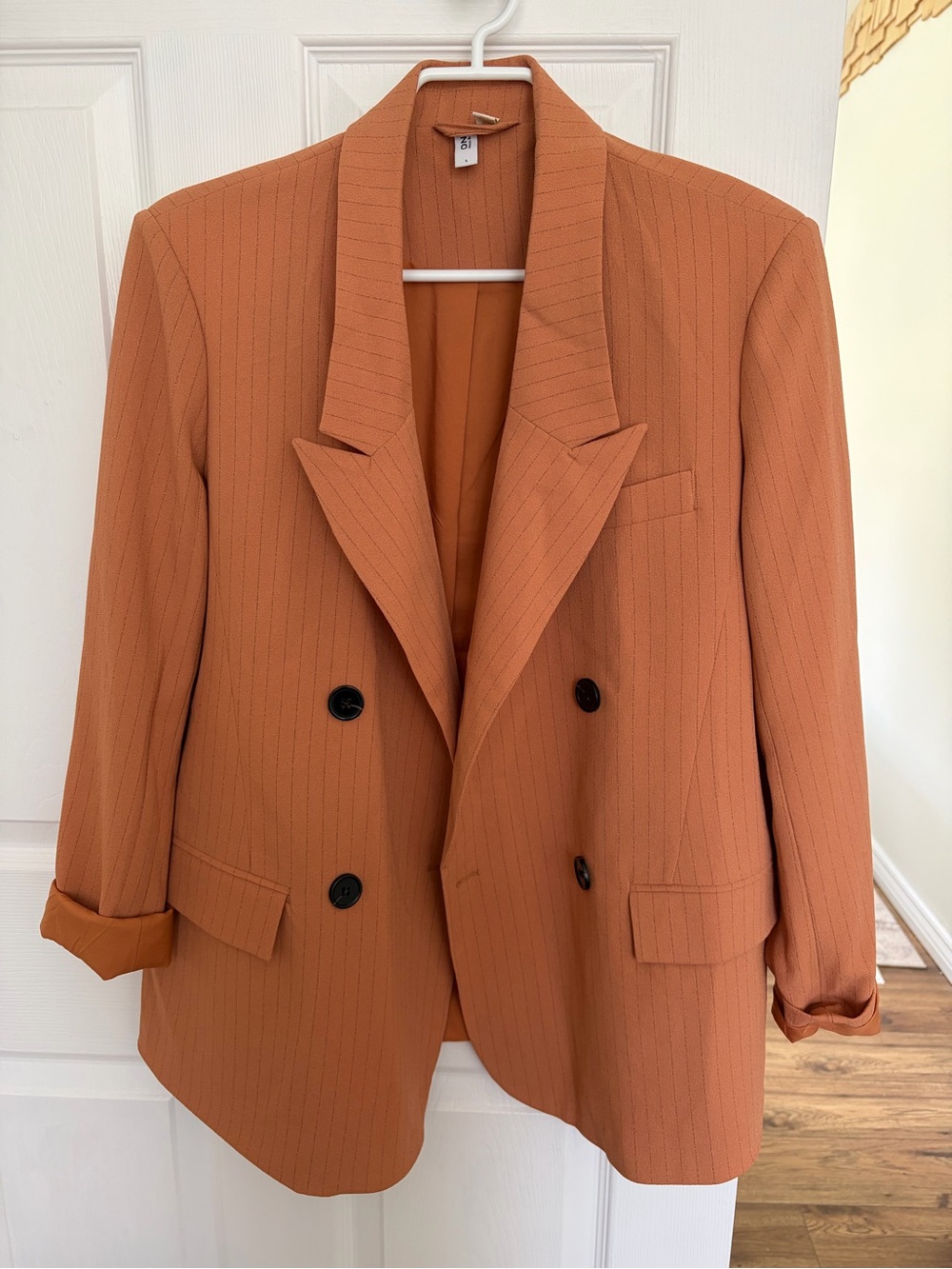 Only Double-Breasted Rust-Orange Blazer